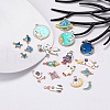 20Pcs 14 Style Light Gold Alloy Enamel Pendants ENAM-YW0001-74-5