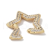 Rack Plating Brass Micro Pave Cubic Zirconia Twister Clasps KK-NH0002-14G-01-2