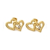 304 Stainless Steel Rhinestone Stud Earrings for Women EJEW-U052-01G-4