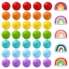 75Pcs Round/Rainbow Silicone Focal Beads SIL-YW0001-38-2