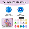 90Pcs 15 Colors Transparent Acrylic Beads MACR-TA0001-21-5