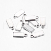 Original Color Stamping Blank Tag Charms 304 Stainless Steel Rectangle Pendants X-STAS-Q074-1