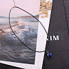 Luminous Zinc Alloy & Glass Flat Round with Constellation Pendant Black Korean Waxed Cord Necklaces WG08639-03-1