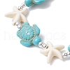 Synthetic Turquoise Beaded Stretch Bracelets for Men Women BJEW-JB11760-01-4