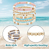 ANATTASOUL 3 Sets 3 Colors Polymer Clay Heishi Surfer Stretch Bracelets Set BJEW-AN0001-30-3