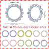 SUNNYCLUE 36Pcs 6 Colors UV Plating Acrylic Linking Rings MACR-SC0001-46-2