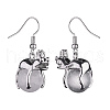 Natural & Synthetic Mixed Gemstone Frog Dangle Earrings EJEW-A092-13P-4