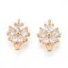 Brass Pave Clear Cubic Zirconia Connector Charms KK-N267-02D-G-1