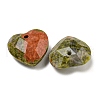 Natural Unakite Faceted Heart Charms G-G123-01G-2