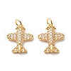 Eco-Friendly Brass Micro Pave Clear Cubic Zirconia Pendants KK-G405-13G-RS-1