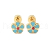 304 Stainless Steel Stud Enamel Earrings EJEW-Q028-04B-G-2