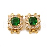 Rack Plating Square Brass Micro Pave Cubic Zirconia Box Clasps KK-F876-13G-1-1