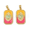Brass Enamel Pendants KK-L190-008G-03-1