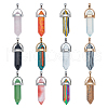 Natural & Synthetic Gemstone Pointed Pendants with Alloy Findings G-PH0001-06-1