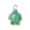 Dyed Synthetic Turquoise Pendants PALLOY-JF01906-01-2