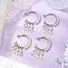 2 Pairs 2 Colors Star Shell Pearl Dangle Stud Earrings EJEW-JE06186-2