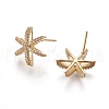 Brass Micro Pave Cubic Zirconia Ear Stud Components EJEW-O089-01G-1