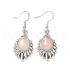 Natural Rose Quartz Teardrop Dangle Earrings EJEW-K246-01P-02-2