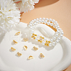 BENECREAT 20Pcs 5 Style Rack Plating Brass Pave Clear Cubic Zirconia Flower Slide Charms KK-BC0012-86-5