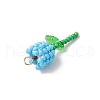Grade A Round Glass Seed Beads Acrylic Flower Charms PALLOY-MZ00690-05-4
