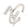 Rack Plating Brass Open Cuff Rings for Women RJEW-F162-01P-Z-1