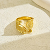 Irregular Texture Brass Cuff Rings for Women PS5697-2