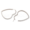 304 Stainless Steel Heart Hoop Earrings EJEW-S242-01P-H-1