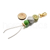 Sunflower Silicone & Natural Wood Beads Pendant Decorations HJEW-JM03080-6