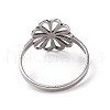 201 Stainless Steel Flower Finger Ring RJEW-J051-30P-3