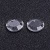 Flat Round Faceted K9 Glass Pendants EGLA-P026-J-02-3