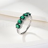 925 Sterling Silver Micro Pave Cubic Zirconia Adjustable Cuff Rings FS-WGD9A24-01-1