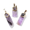 Natural Amethyst Big Pendants G-B066-01G-02-1
