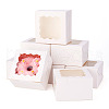 Square Paper Biscuit Boxes with Lace Edged Square Clear Window CON-TAC0001-12A-01-10