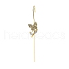 Butterfly Brass Crystal Rhinestone Ear Wrap Crawler Hook Earrings for Women EJEW-C097-03G-02-1