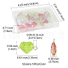 50Pcs Glass Connector Charms PALLOY-FZ00019-4