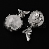 Natural Quartz Crystal Round Pendants G-G207-01P-08-2