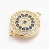 Brass Micro Pave Cubic Zirconia Links X-ZIRC-O026-06G-NR-1