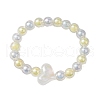 AB Color Round Acrylic Beaded Stretch Bracelets BJEW-JB10535-1