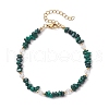 Natural Malachite Chip Beaded Bracelets for Women BJEW-JB11742-10-2