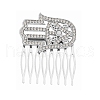Palm Alloy Rhinestone Hair Combs PW-WG22768-02-1