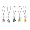 Dyed Synthetic Turquoise Turtle Charm Mobile Straps HJEW-JM03343-2
