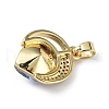 Real 18K Gold Plated Rack Plating Brass Micro Pave Clear Cubic Zirconia Pendants KK-C015-20G-05-3