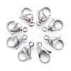 Tarnish Resistant 304 Stainless Steel Lobster Claw Clasps X-STAS-F182-01P-A-1