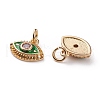 Brass Micro Pave Clear Cubic Zirconia Charms KK-C100-15G-4