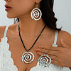 Vortex Alloy & Wax Cord Pendant Necklaces & Dangle Earrings Sets WGE6850-02-1