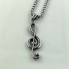 Fashionable Punk Rock Music Note Stainless Steel Pendant Necklaces NS7929-4