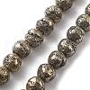 Electroplated Natural Lava Rock Beads Strands G-A251-D01-01J-2