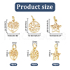 HOBBIESAY 30Pcs 3 Style Rack Plating Brass Charms KK-HY0001-84-2