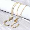 Brass Micro Pave Clear Cubic Zirconia Star Moon Pendant Necklaces for Women NJEW-D311-02F-G-3