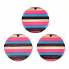 Opaque Resin & Walnut Wood Pendants RESI-N039-04-1